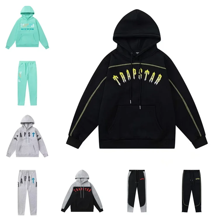 Trapstar gradient letter camouflage hooded casual suit