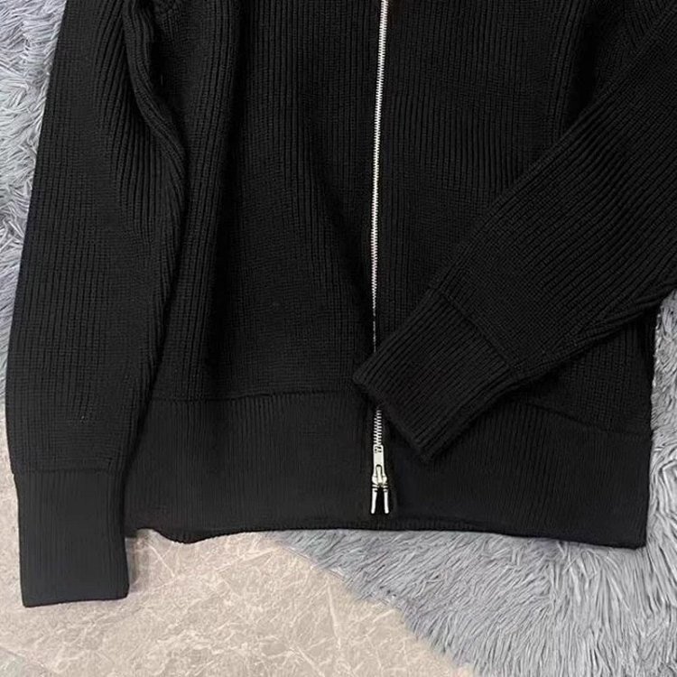 Margiela all wool version high collar zipper cardigan sweater jacket