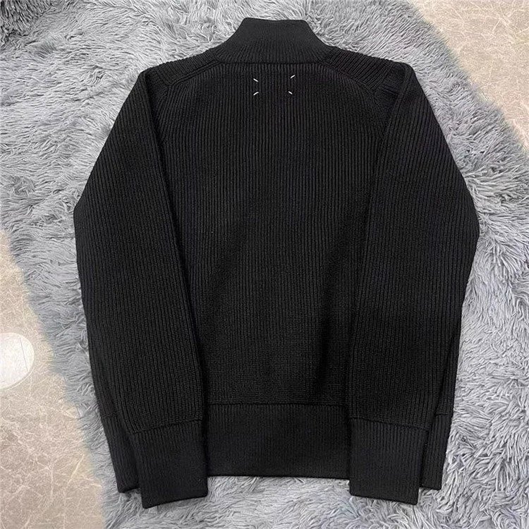 Margiela all wool version high collar zipper cardigan sweater jacket